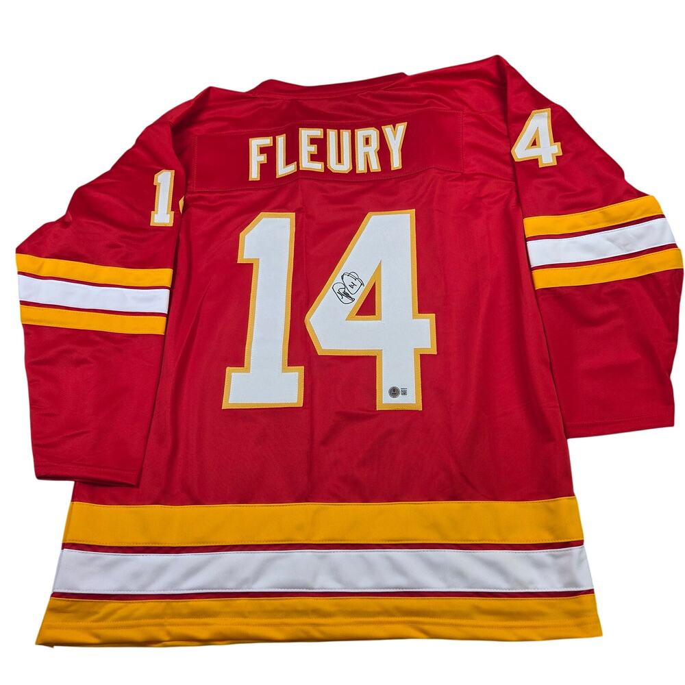 Theoren Fleury Signed Calgary Flames Custom Jersey BAS Witness Certified